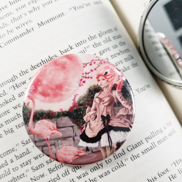 Pink Moon Flamingo Fairy Pocket Mirror
