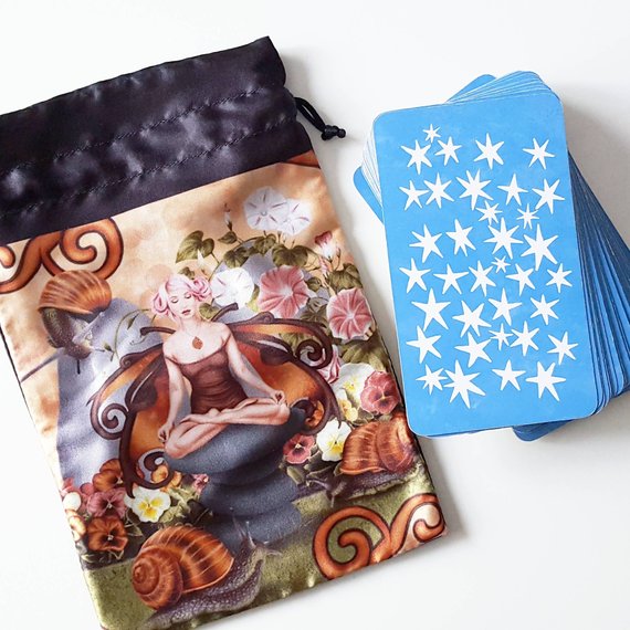 Drawstring Tarot Bag Runes Dice Meditation Yoga Snail Fairy