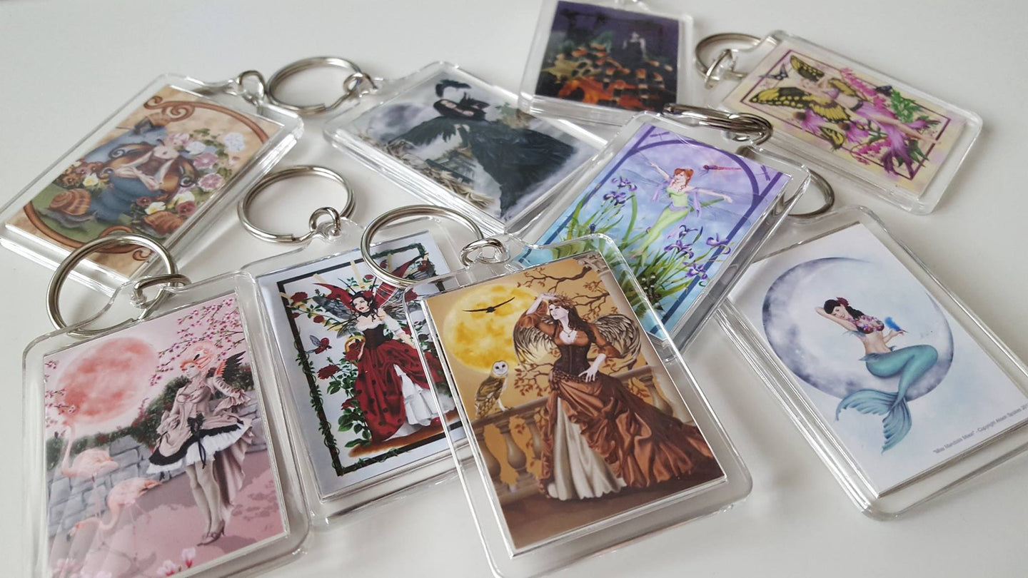 key chains fantasy art assorted fairies mermaids