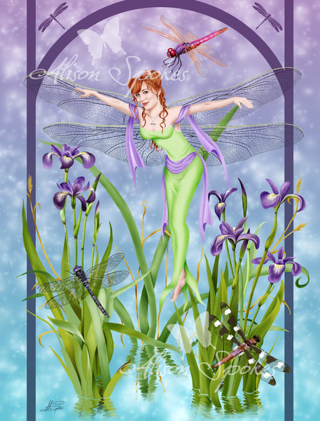 Dragonfly Dancer Fairy - Open Edition Art Print