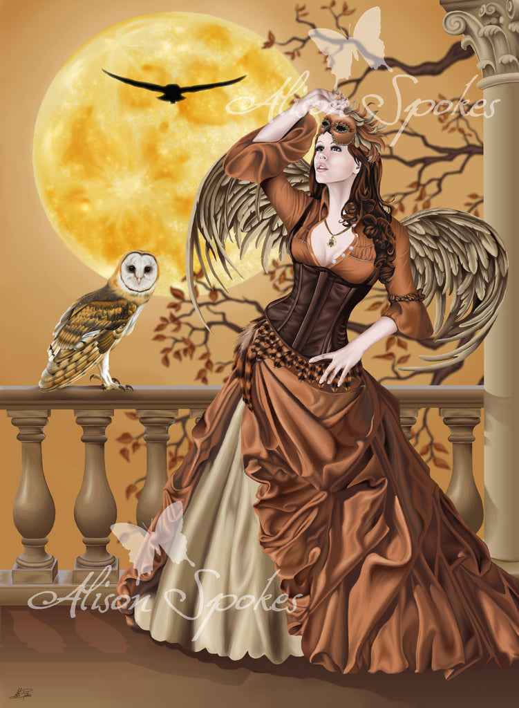 Hunter's Moon, Owl Fairy - Open Edition Art Print