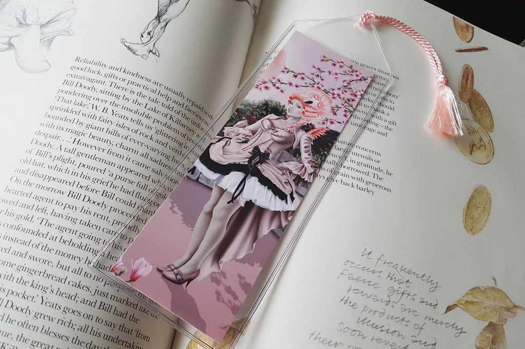 Pink Moon Flamingo Fairy - Fantasy Art Bookmark (Lifestyle Photo)