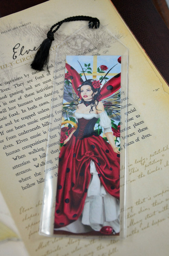 Ladybug Gardener - Fairy Art Bookmark (Lifestyle Photo)