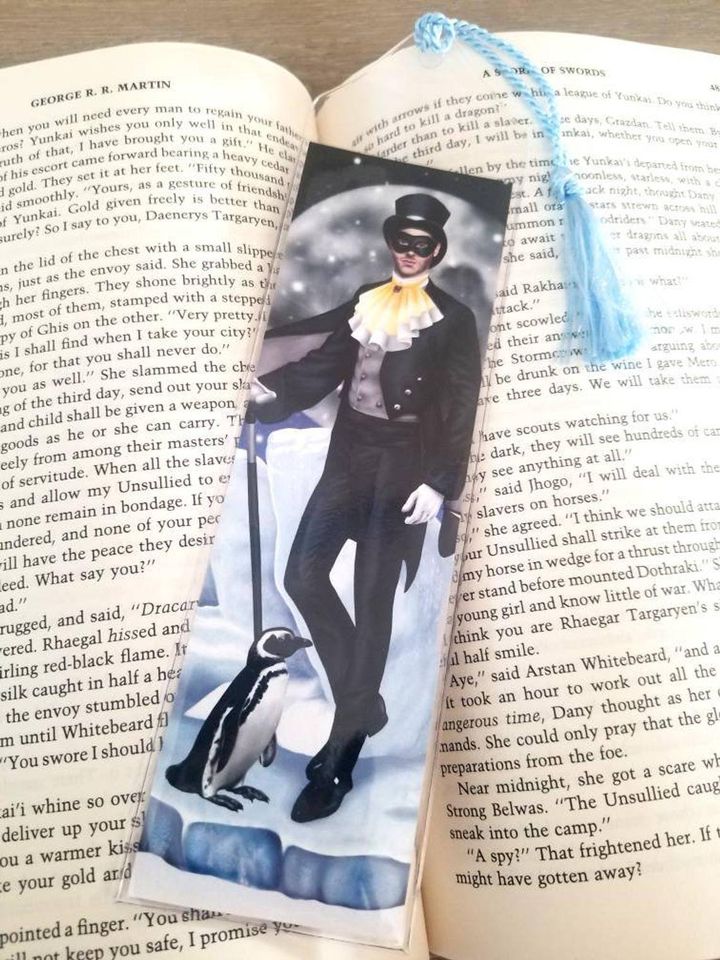 Cold Moon Penguin Fairy Man (Lifestyle Photo) - Fantasy Art Bookmark