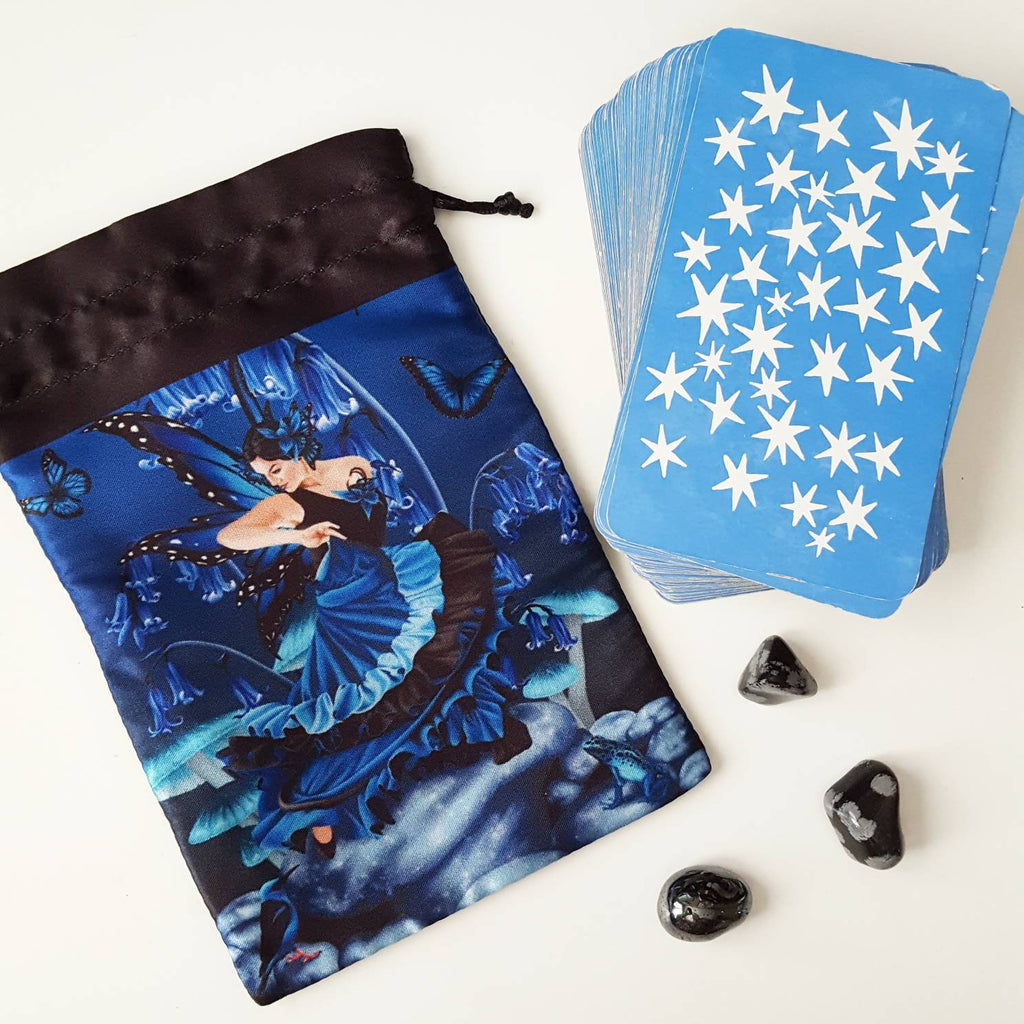 Shades of Blue Fairy Drawstring Tarot Bag