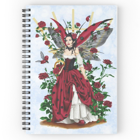 Ladybug Gardener Red Rose Fairy Notebook