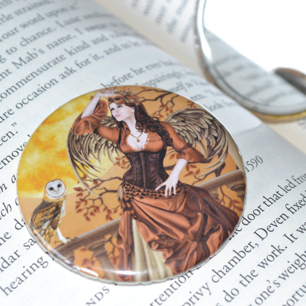 Hunter's Moon Owl Fairy Pocket Mirror