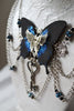 Ulysses Blue Butterfly Silver Bib Necklace (profile)