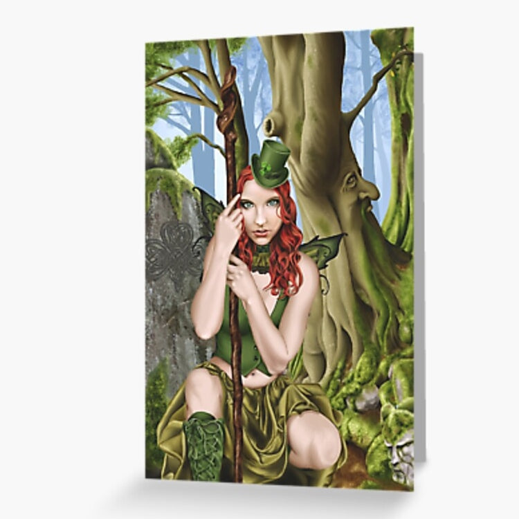The Green Faerie - Fantasy Art Greeting Card