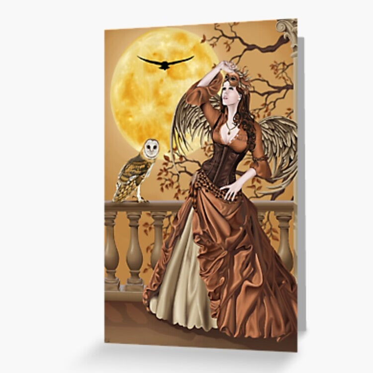 Hunter's Moon - Owl Fairy Greeting Card