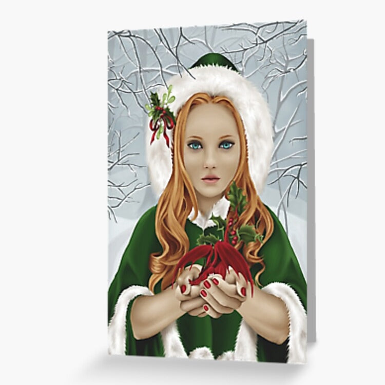 The Gift - Blank Holiday Fantasy Art Greeting Card
